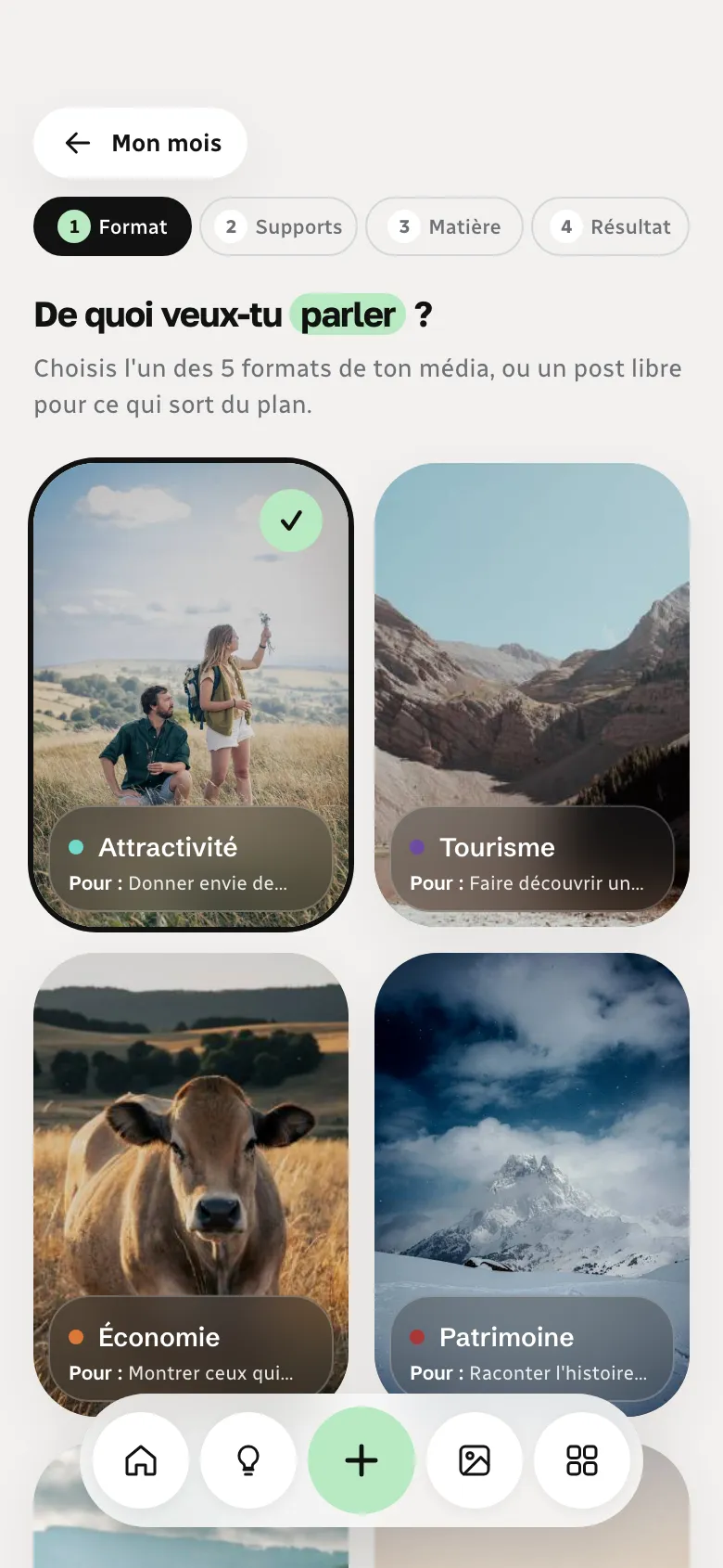 Écran « Atelier » de l’app YouFolks
